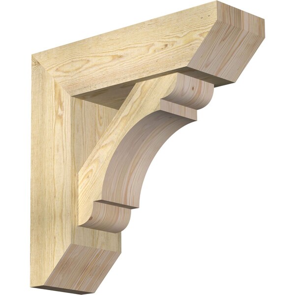 Ekena Millwork Olympic Slat Rough Sawn Bracket w/ Offset Brace, Douglas Fir, 8"W x 26"D x 26"H BKT0806X26X26OLY06RDF - main